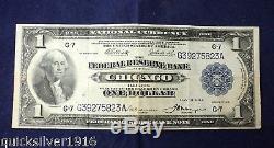 1918 $1 National Currency The Federal Reserve Bank of Chicago Note