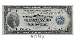 1918 $1 One Dollar U. S. National Currency FRBN Cleveland Large Size Bank Note