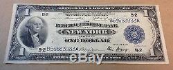 1918 $1 US National Currency New York Federal Reserve Large Bill Bank Note