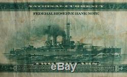 1918 Battleship $2 Federal Reserve Bank Note New York National Currency