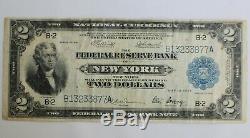 1918 Battleship $2 Federal Reserve Bank Note New York National Currency