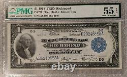 1918 PMG $1 National Currency Federal Reserve Bank Richmond AU55 EPQ FR-722