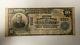 1920 $10 National Currency First National Bank Hawaii At Honolulu Plain Back