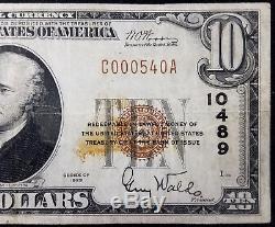 1929 $10.00 National Currency, The First National Bank of Park Falls, Wisconsin