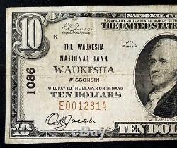 1929 $10.00 National Currency from The Waukesha National Bank of Waukesha, WI