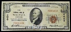 1929 $10.00 National Currency from the Old National Bank of Waupaca, Wisconsin