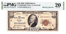 1929 $10 DALLAS Texas TX Federal Reserve Bank Note Brown National Currency