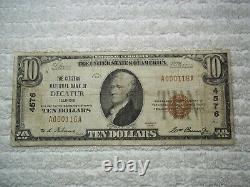 1929 $10 Decatur Illinois IL National Currency T1 # 4576 Citizens Natl Bank of #