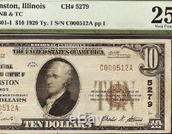 1929 $10 Dollar Evanston Illinois National Bank Note Currency Paper Money Pmg