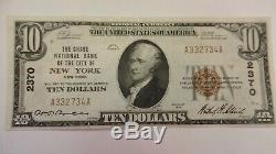 1929 $10 Federal Reserve Bank on New York, NY Rare US National Currency Money