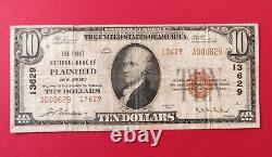 1929 $10 First National Bank of Plainfield NJ Type 2 Currency Charter # 13629