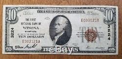 1929 $10 First National Bank of Winona, Minnesota National Currency Note Bill
