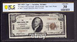1929 $10 Gasden National Bank Note Currency Alabama Discovery Denom Pcgs Vf 30