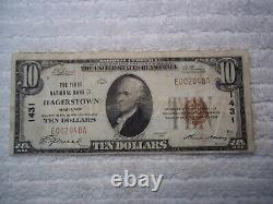 1929 $10 Hagerstown Maryland MD National Currency T1 # 1431 1st National Bank #