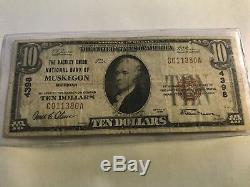 1929 $10 Muskegon Michigan MI National Currency Bank Note Bill Ch. #4398
