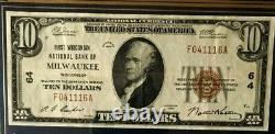 1929 $10 National Currency Bank Note First Wisconsin National Bank Of Milwaukee