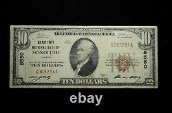 1929 $10 National Currency Bishop National Bank Honolulu Hawaii (otx215)