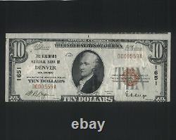 1929 $10 National Currency Error, Colorado National Bank, Denver, Ch. 1651