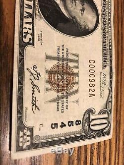1929 $10 National Currency First National Bank of Iron River Michigan 8545