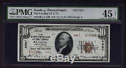 1929 $10 Reading PA National Currency PMG 45 EPQ Ten Dollar Bank Note CH#4887