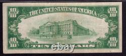 1929 $10 Saunders County National Bank Note Currency Wahoo Nebraska Pcgs B Vf 30