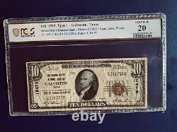 1929 $10 Texas Natl Currency The United States National Bank Of Galveston Texas
