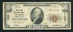 1929 $10 The Du Bois National Bank Du Bois, Pa National Currency Ch. #7453