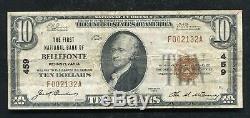 1929 $10 The First National Bank Of Bellefonte, Pa National Currency Ch. #459