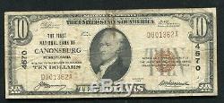 1929 $10 The First National Bank Of Canonsburg, Pa National Currency Ch. #4570