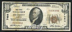 1929 $10 The First National Bank Of Piedmont, Al National Currency Ch. #7464