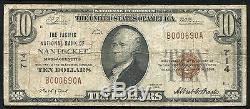 1929 $10 The Pacific National Bank Of Nantucket, Ma National Currency Ch. #714