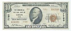 1929 $10 Tiffin OH Ch 7795 Type 2 National Currency Bank Note A002089 RARE OHIO
