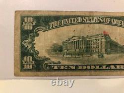 1929 $10 United States Nat. Bank Galveston Texas National Currency 12475 TYPE 2