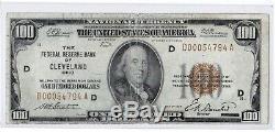 1929 $100 CLEVELAND Ohio OH Federal Reserve Bank Note Brown National Currency