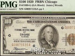 1929 $100 Dollar Bill Chicago Bank Note Brown Seal Money National Currency Pmg
