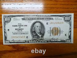 1929 $100 Federal Reserve Bank of Richmond National Currency Uncirculated