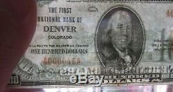 1929 $100 First National Bank Of Denver, Co National Currency Ch. #1016