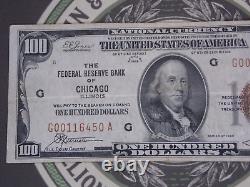 1929 $100 National Currency CHICAGO Federal Reserve Bank Note G00116450A