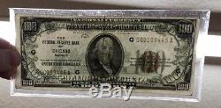 1929 $100 National Currency Federal Reserve Bank of Chicago IL Off Center NR