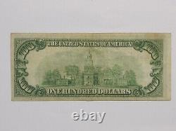 1929 $100 National Currency Federal Reserve Bank of New York NY, VF, Free S/H