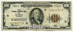 1929 $100 National Currency Note Chicago Illinois Federal Reserve Bank BH60