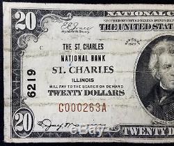 1929 $20.00 Nat'l Currency, The St. Charles National Bank, St. Charles, Illinois