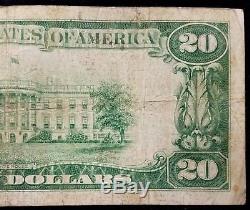1929 $20.00 National Currency, The First National Bank of South Bend, Indiana