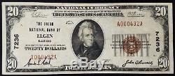 1929 $20.00 National Currency from The Union National Bank of Elgin, Illinois