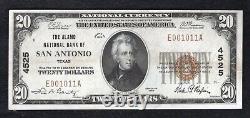 1929 $20 Alamo National Bank Of San Antonio, Tx National Currency Ch. #4525 Au