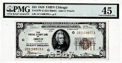 1929 $20 CHICAGO Illinois IL Federal Reserve Bank Note Brown National Currency