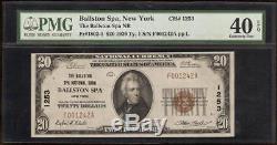 1929 $20 Dollar Bill Ballston Spa National Bank Note Currency Money New York Pmg