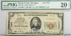 1929 $20 Dollar Michigan National Bank Note FR 1802-1 PMG Certified Currency