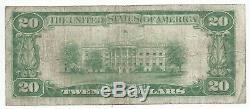 1929 $20 Fostoria, OH National Currency Bank Note Bill CH 9192 Fine Type 1 OHIO