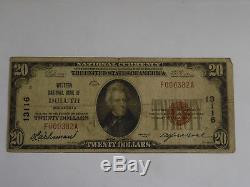 1929 $20 National Bank Currency Note, Type 1, Fine, Duluth, Minn, LOW Serial